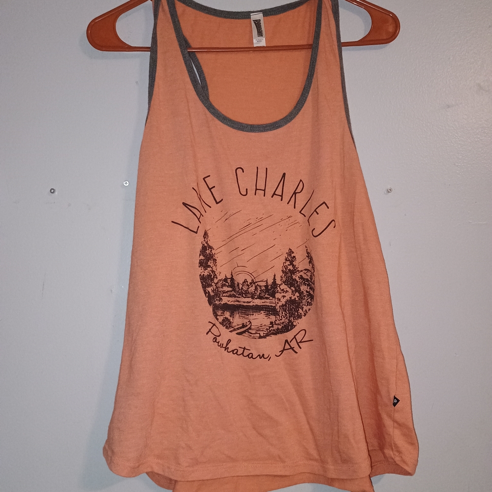 Lake Charles Graphic Tank Top - Orange